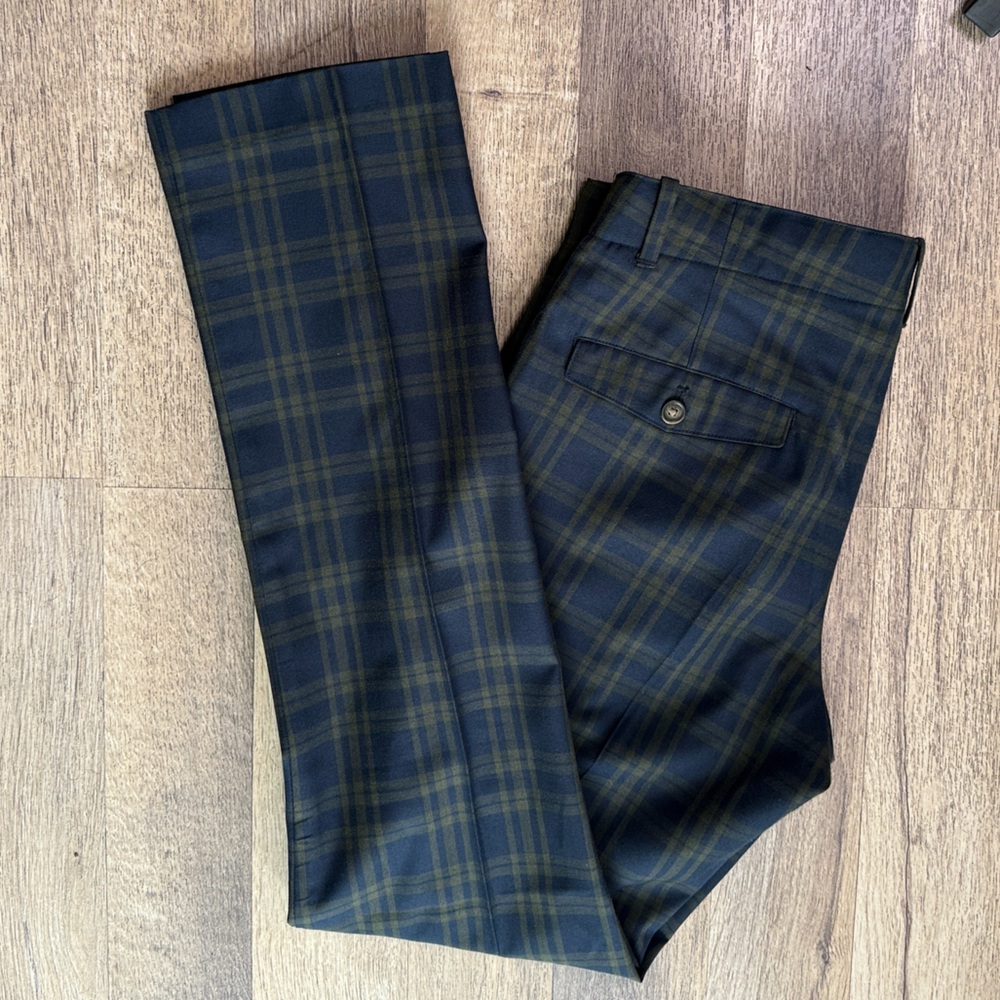 Original Penguin Women's Tartan Plaid Pants - Navy and Olive